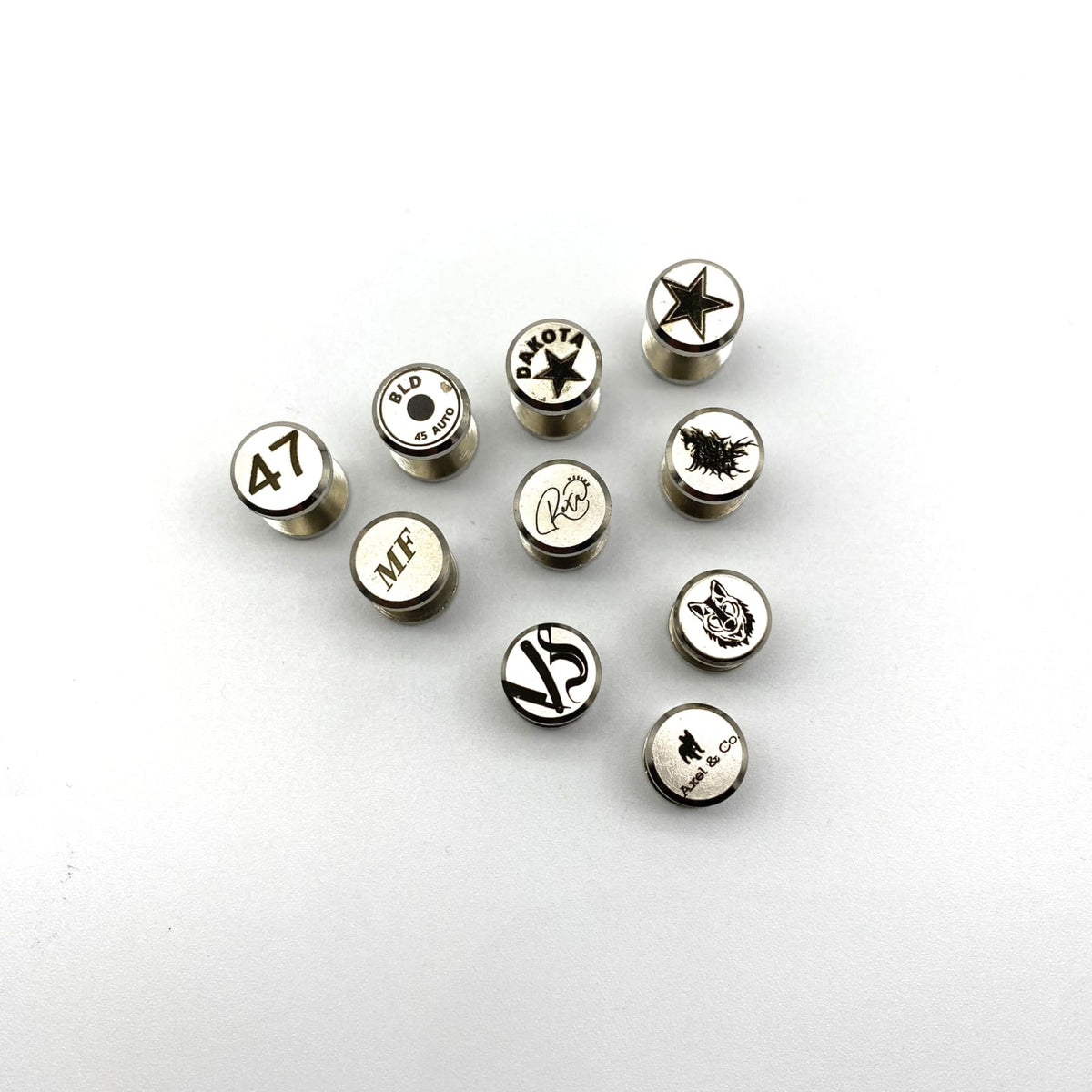 Custom Logo&Text Leather Screw Rivets Silver Chicago Rivets – Metal ...