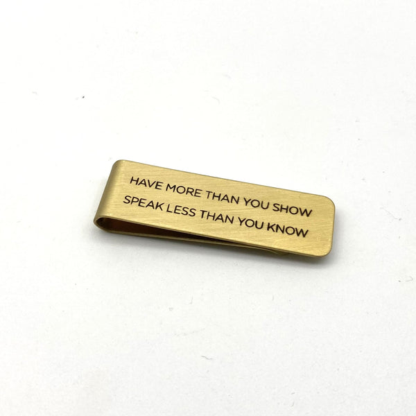 Custom Text Brass Money Clip Dollar Holder - Gifts