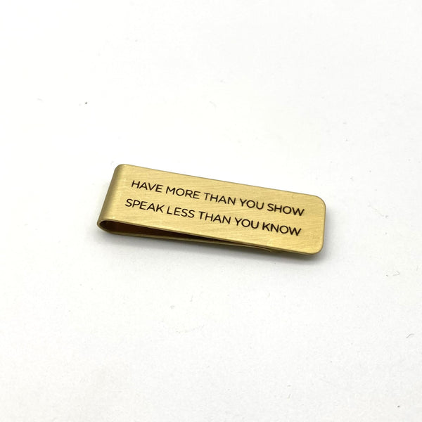 Custom Text Brass Money Clip Dollar Holder - Gifts