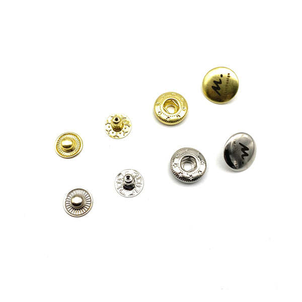Personalized Logo/Text Brass Snap Buttons,Leather Snaps,4size 8/10/12.5/15mm/Leather Craft Snaps/Fastener Button Purse Clasp Bag Sewing