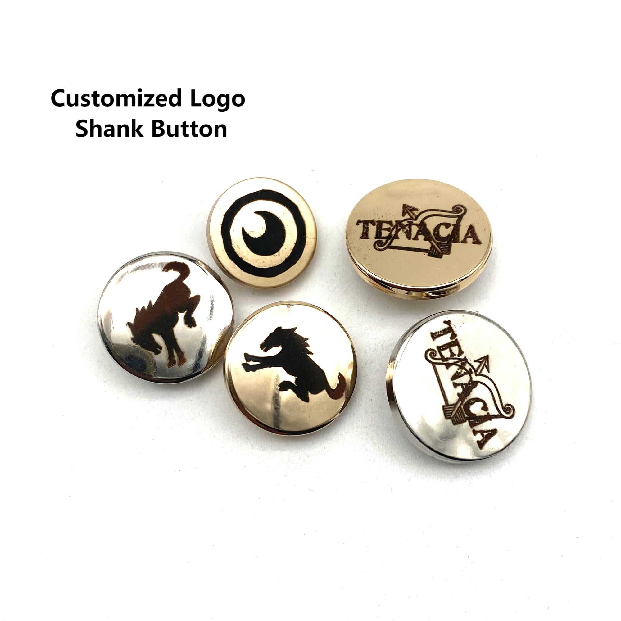 Custom Logo Shank Buttons,Round Metallic Shank Buttons,Sewing Buttons For Trench Coat, Uniform, Classic Blazer, Duffle