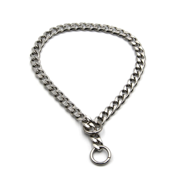 Doberman Choke Chain Stainless Collar Dog Training Necklace Pets Leash