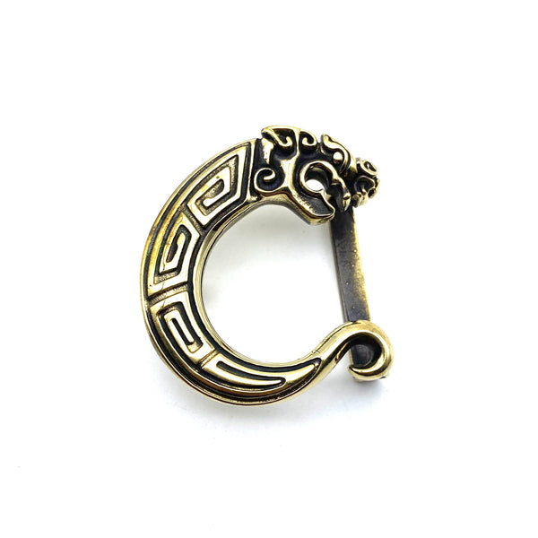 Brass Dragon Buckle Handmade Leather Belt Buckle