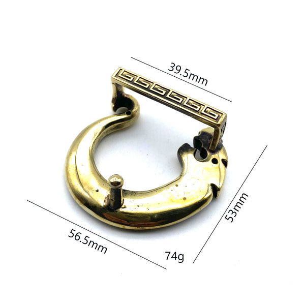 Brass Dragon Buckle Handmade Leather Belt Buckle