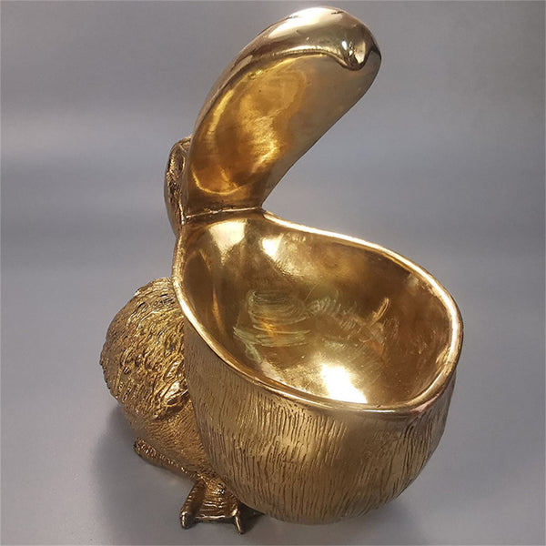 Figurine Pelican Bird Staute,Unique Brass Ashtray Sculpture Home Improvement Decoration Ornaments,Christmas Gifts