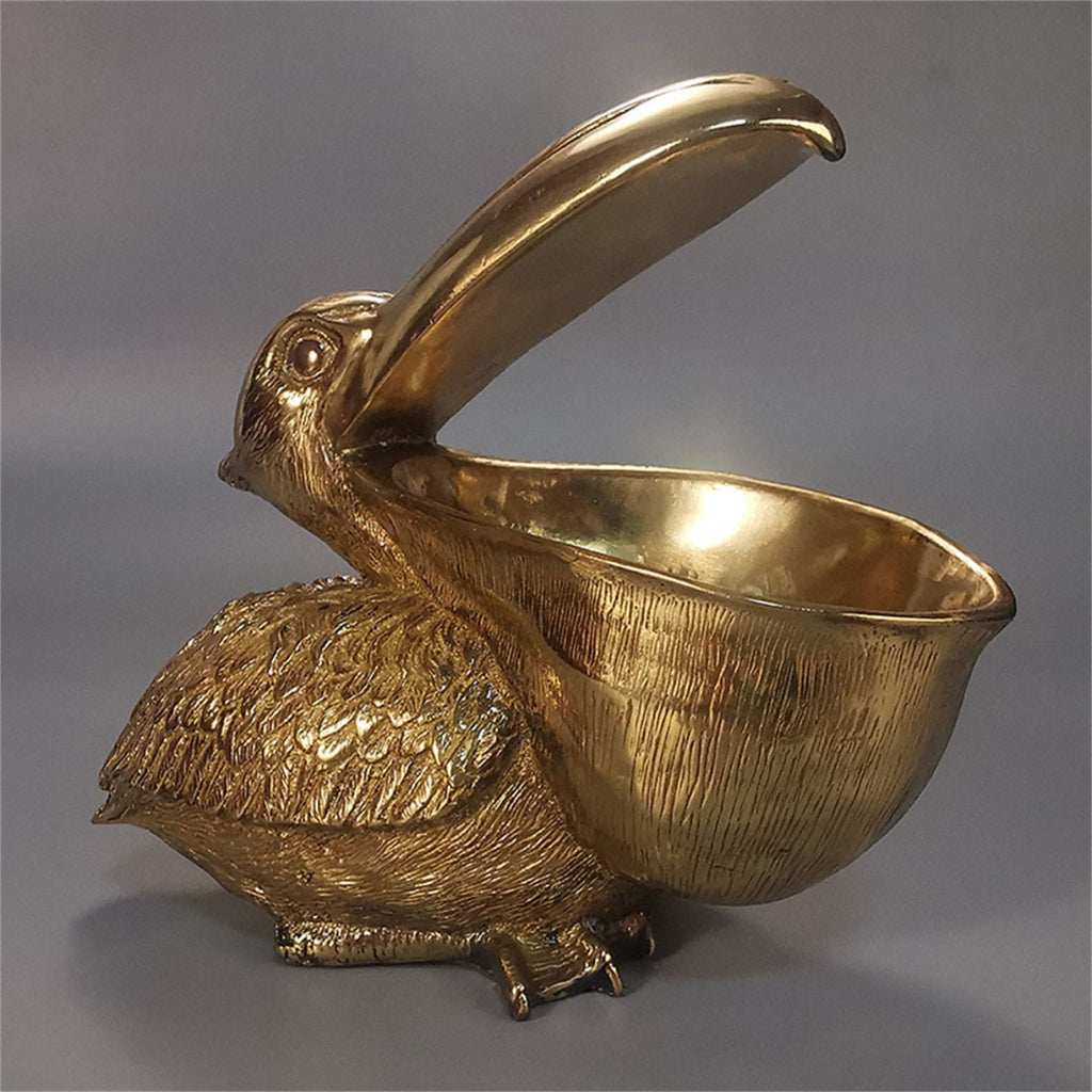 Figurine Pelican Bird Staute,Unique Brass Ashtray Sculpture Home Impro –  Metal Field Shop