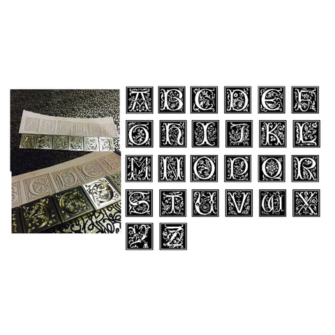Copy of Floral Letters Brass Stamp Ornamental Capital Letters Logo Customized Size - Metal Field