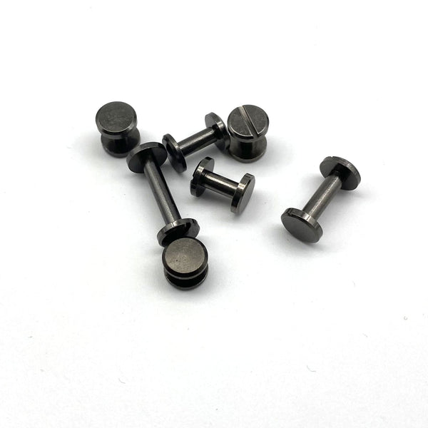 Gun Black Brass Chicago Screw Rivets Leather Fastener Post Button 4-20mm