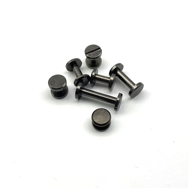 Gun Black Brass Chicago Screw Rivets Leather Fastener Post Button 4-20mm