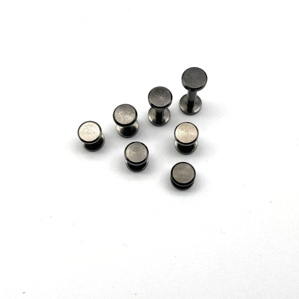 Gun Black Brass Chicago Screw Rivets Leather Fastener Post Button 4-20mm