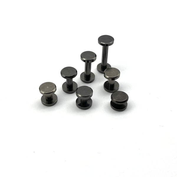 Gun Black Brass Chicago Screw Rivets Leather Fastener Post Button 4-20mm