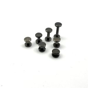 Gun Black Brass Chicago Screw Rivets Leather Fastener Post Button 4-20mm