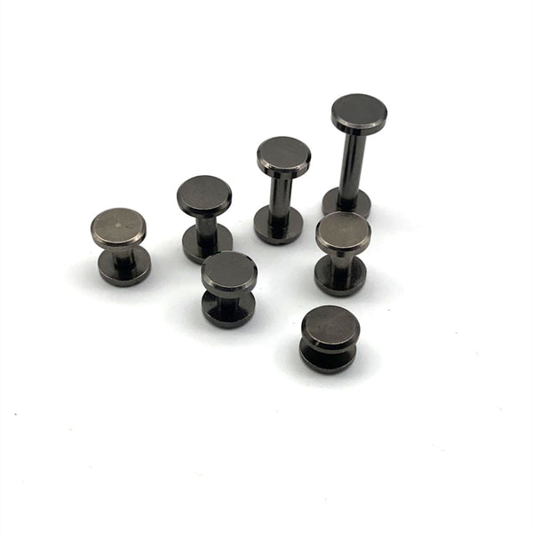 Gun Black Brass Chicago Screw Rivets Leather Fastener Post Button 4-20mm