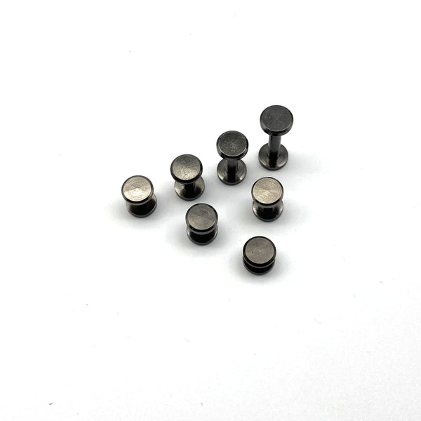 Gun Black Brass Chicago Screw Rivets Leather Fastener Post Button 4-20mm