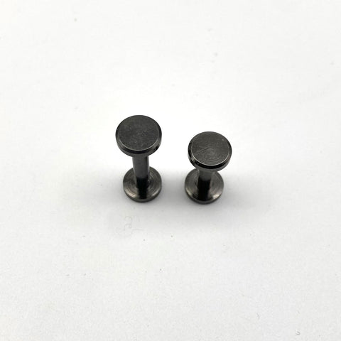 Gun Black Brass Leather Chicago Screw Rivets Book Binding Rivets 15/20mm Height - Screw Rivets