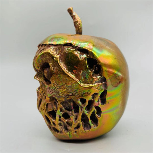Halloween Gifts Copper Skull Apple Handmade,House&Office Ornaments,Children Gifts