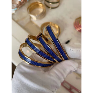 Handmade Crocodile Leather Cuff Bracelets Women Gold Silver Rose Wristband Top Level - Bracelets