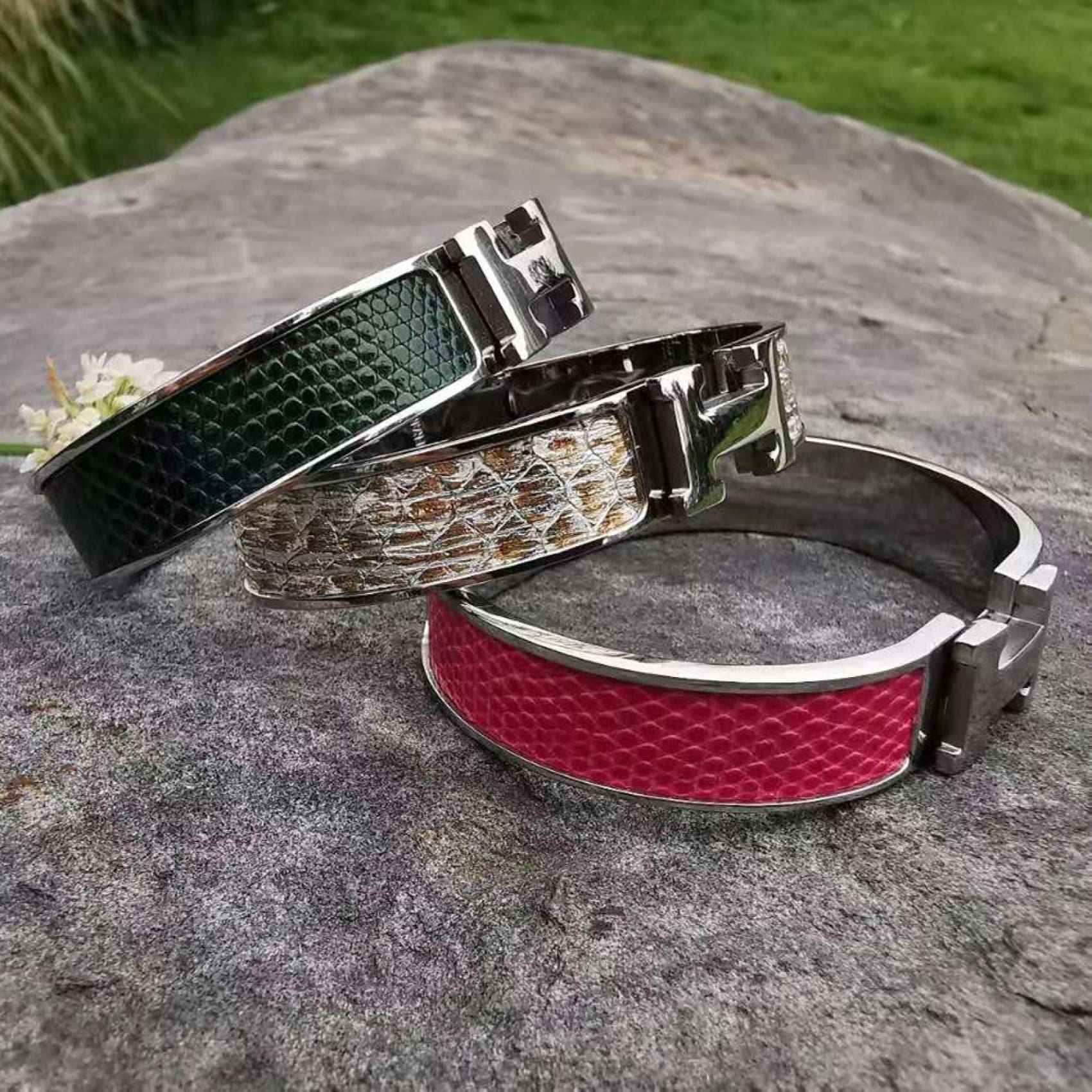 Mens Bracelet Leather and Sterling Silver, Slim Beaded Triple Strand Black Leather  Wristband, UK Handmade Gift in Gift Box, Custom Sizes