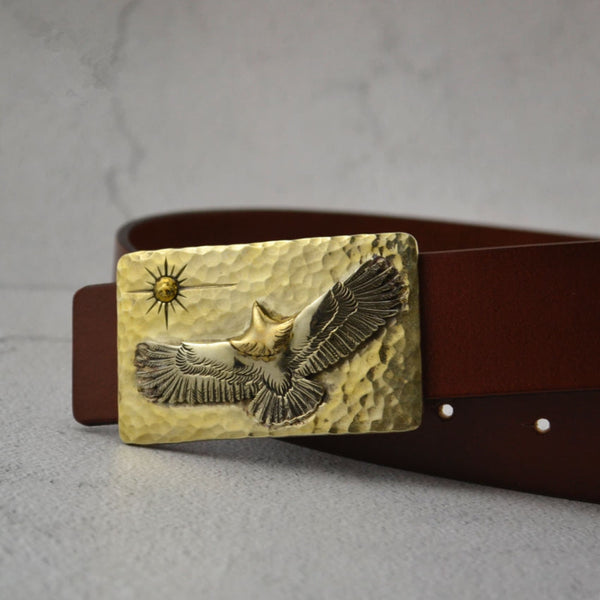 Brass Eagle Buckle,Rectangular Plain Buckle Gold Color Belt Buckle,Leather Craft Fitting Hardwares