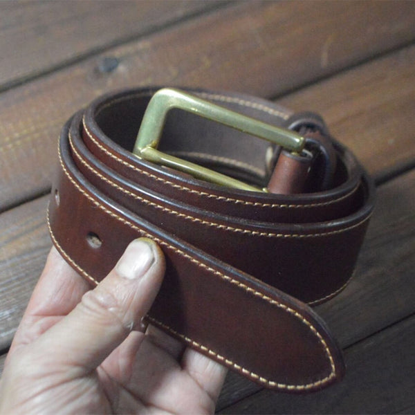 Handmade Leather Belt Gentleman Leather Strap - Belts