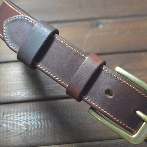 Handmade Leather Belt Gentleman Leather Strap - Belts