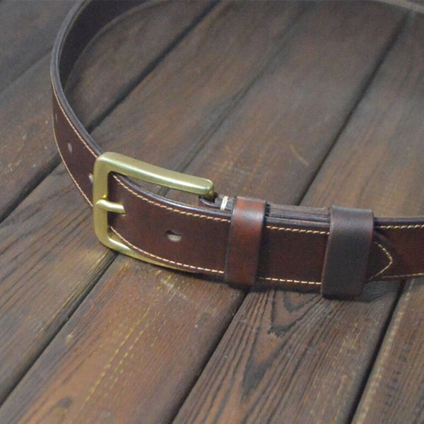 Handmade Leather Belt Gentleman Leather Strap - Belts