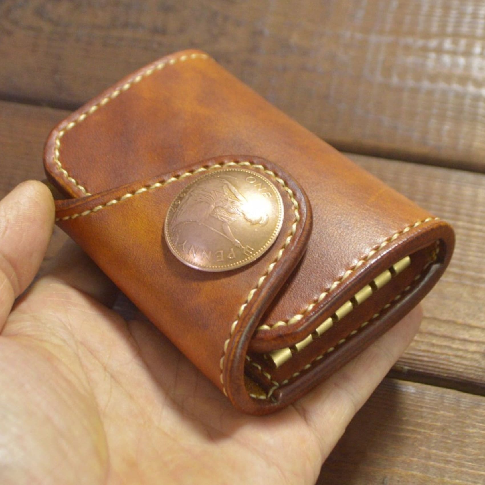 Handmade Leather Key Clip Case,Mens Keychain Cover