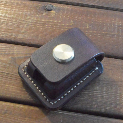 Handmade Leather Zippo Case Belt Keychain Design Lighter Cover - Gifts