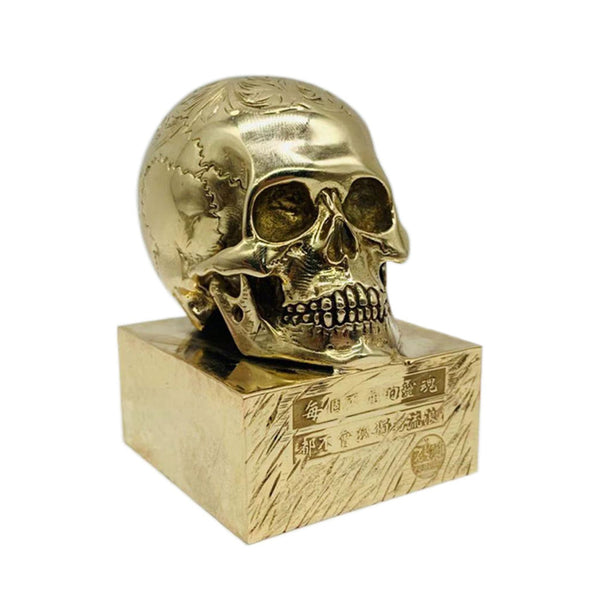 Handmade Skull Figure,Copper Skull Head,Home House Decoration Ornaments,Club&Bar Decor Gifts,Copper Skull Head Sculpture
