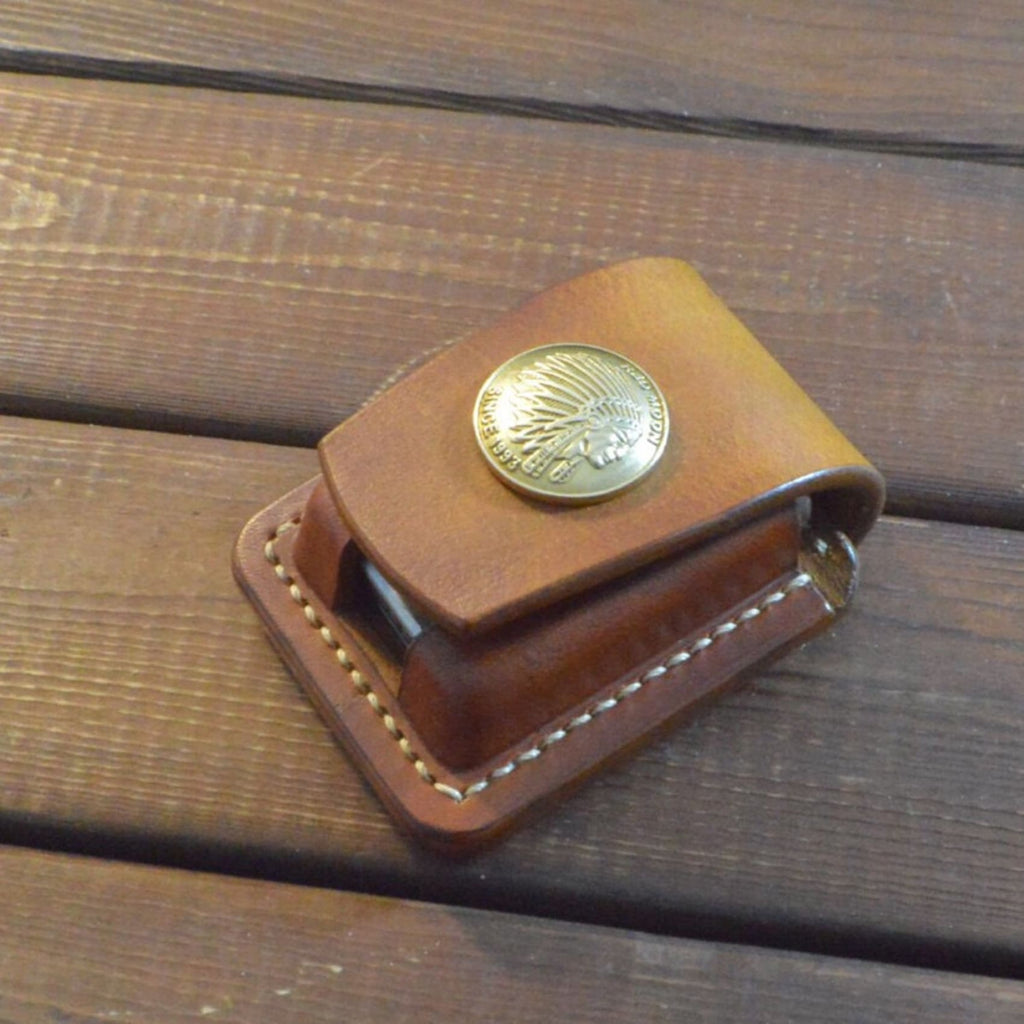 Handmade Leather Zippo Case Belt Keychain Design Lighter Cover