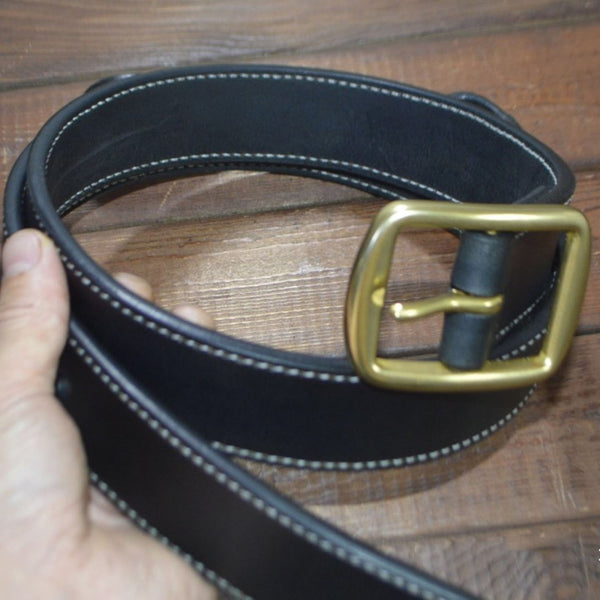 Heavy Duty Leather Belt Handamde Western Waist Strap - Belts