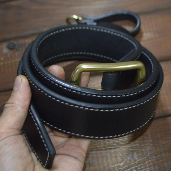 Heavy Duty Leather Belt Handamde Western Waist Strap - Belts