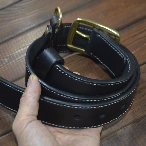 Heavy Duty Leather Belt Handamde Western Waist Strap - Belts