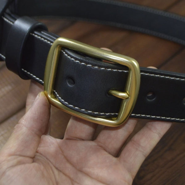 Heavy Duty Leather Belt Handamde Western Waist Strap - Belts