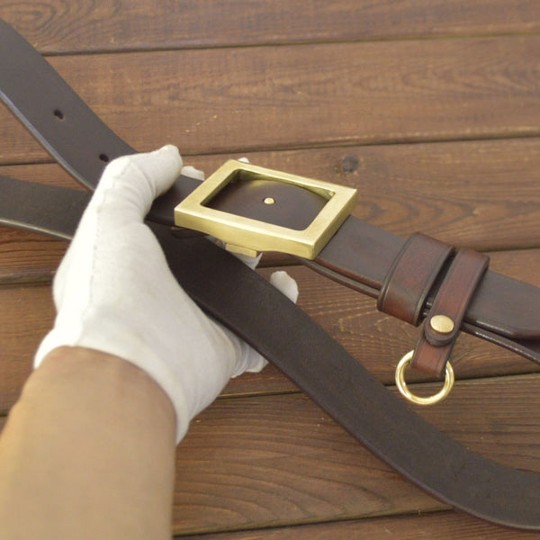 Heavy Duty Leather Belt Plus Handmade Durable Brass Buckle - Belts