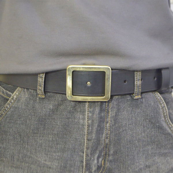 Heavy Duty Leather Belt Plus Handmade Durable Brass Buckle - Belts