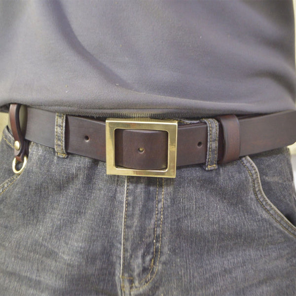 Heavy Duty Leather Belt Plus Handmade Durable Brass Buckle - Belts