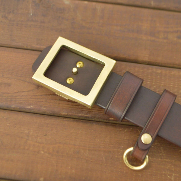 Heavy Duty Leather Belt Plus Handmade Durable Brass Buckle - Belts