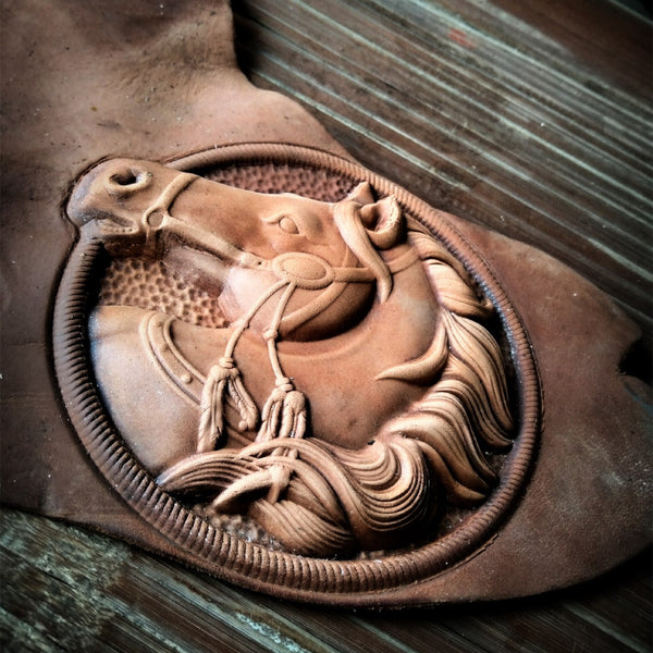 Leather Shaping Mold Horse Head,Leather Embossed Mold,Veg Tanned Cowhide Cold Press Stamp Mold