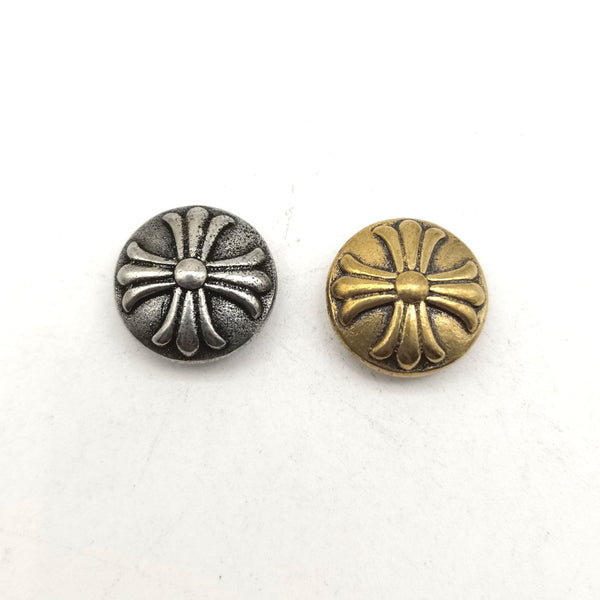 Jeans Button Concho Rivets Retro Brass&Old Silver - Leather Concho Rivet
