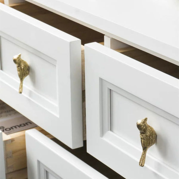 Brass Birds Drawer Pulls | Gold Cabinet Handles for Wardrobe, Wine Cellar & Luxury Furniture