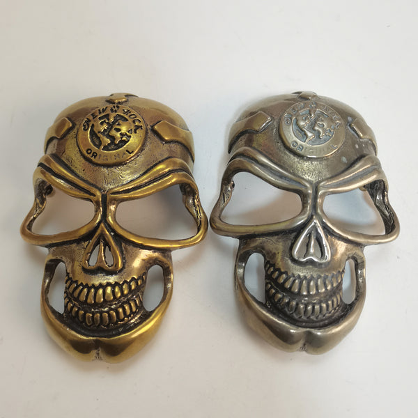 Saddle Bag Skull Concho Large Skull Mask Concho