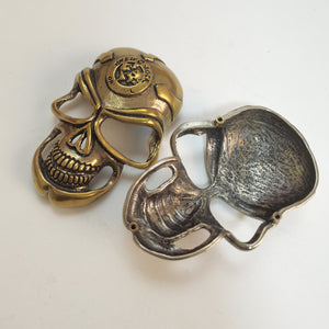 Saddle Bag Skull Concho Large Skull Mask Concho