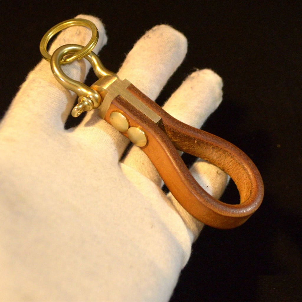 Handmade Leather Brass Keyrings Small KeyChain Leather Keyring Car Key –  iChainWallets