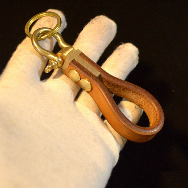 Leather Keychain Car Accessories Handmade Men Gifts Key Manager Custom Key Fob - Keychains