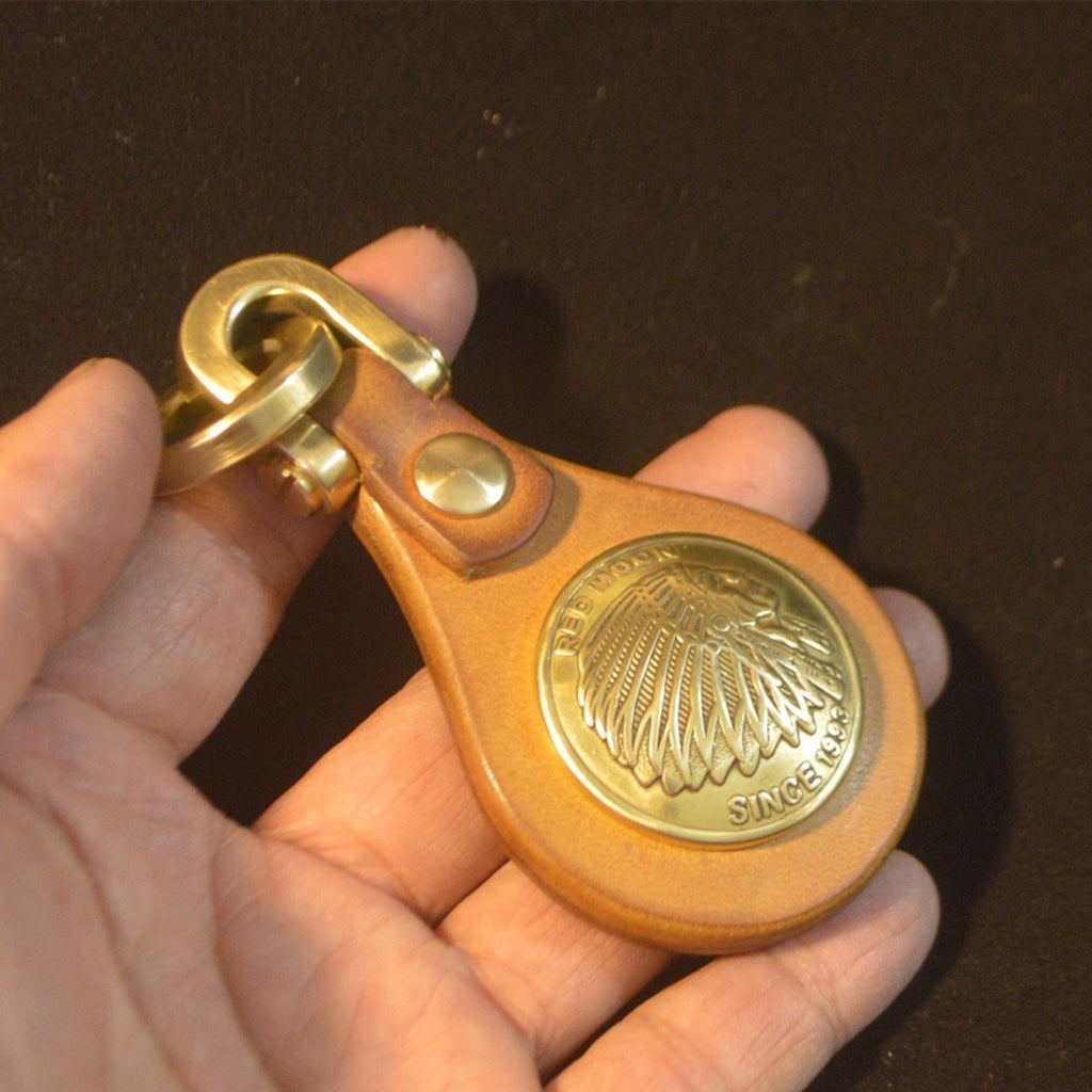 Metal Field Shop Leather Keychain Car Accessories Handmade Men Gifts Key Manager Custom Key Fob