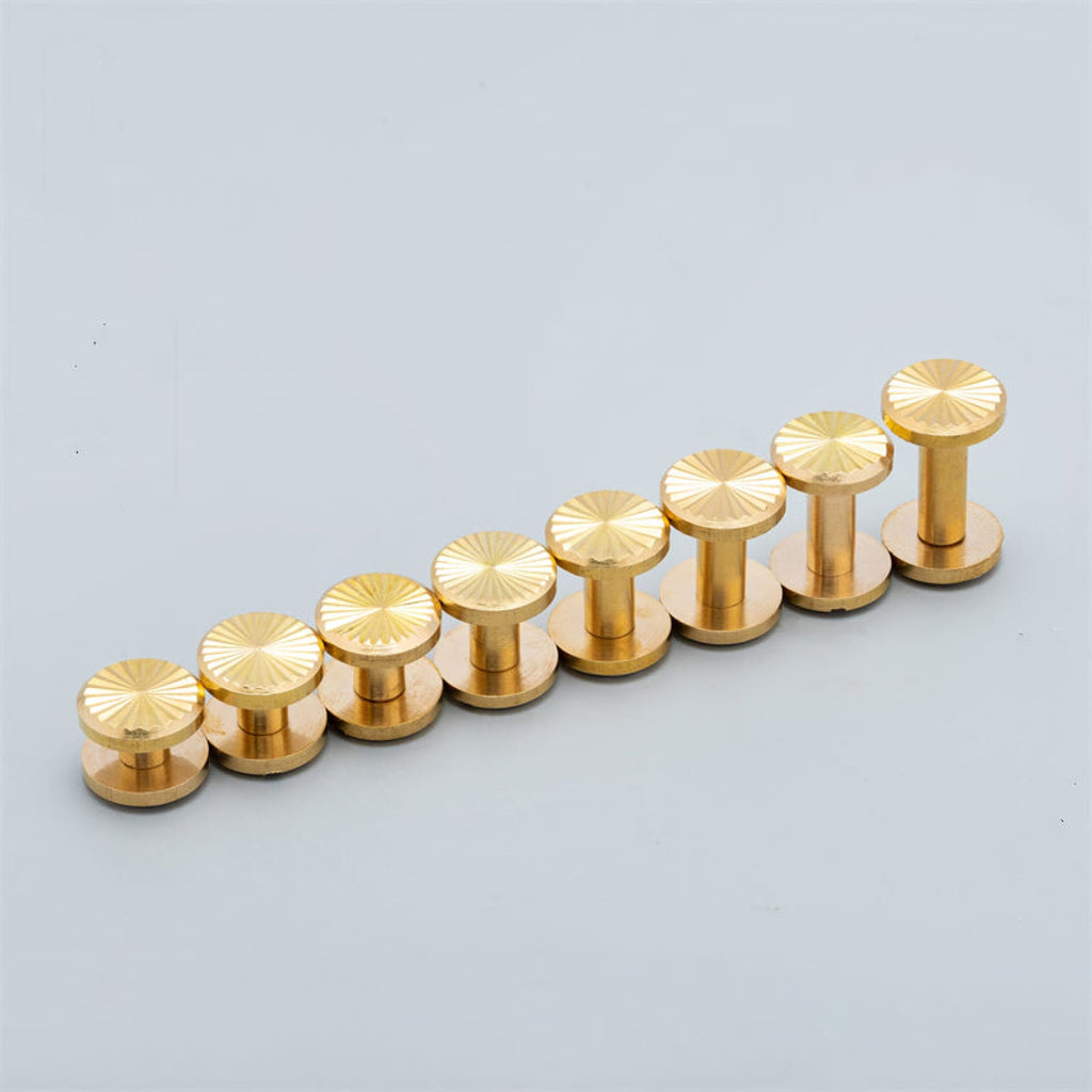 Solid Brass Chicago Screws for Leather, Belts, Handbags, Crafts & Accessories | Antique Brass | 3/8 (CS7710-0G-DOEB-50)