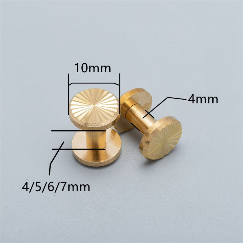 Arc Shape Brass Chicago Rivets 10x (4-15mm) Leather Craft Screw Post B –  Metal Field Shop