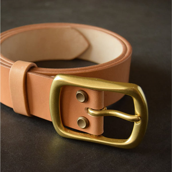 Men Belt Buckle Brass Cowboy Classic Pin 40mm - Metal Field Shop