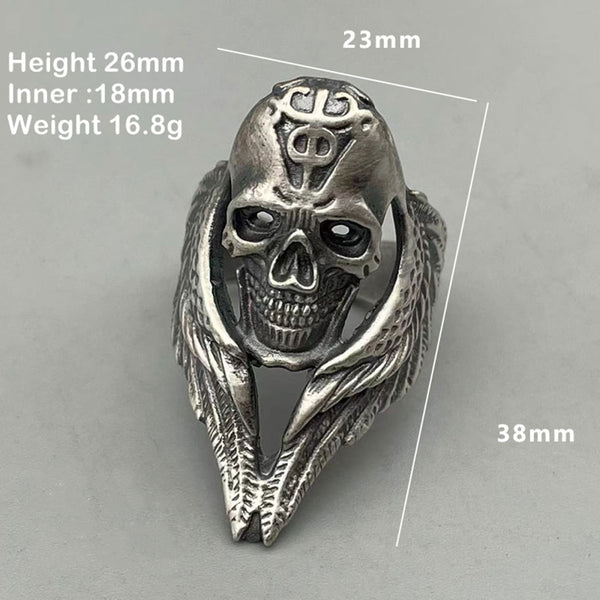Mens Gifts Sterling Silver Ring Skull With Ring - 1pcs - Rings